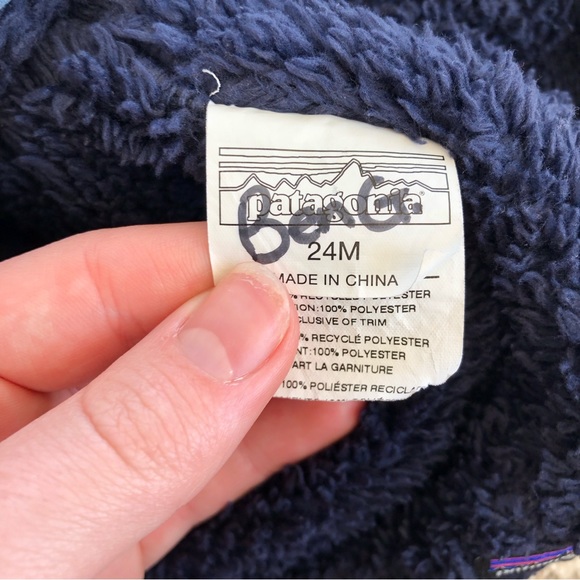 Patagonia Kids Infant Reversible Blue Black Aztec Print Winter Hat - Picture 4 of 6